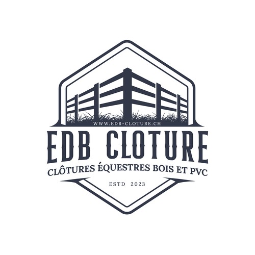Horse riding logo with the title 'EDB CLOTURE'