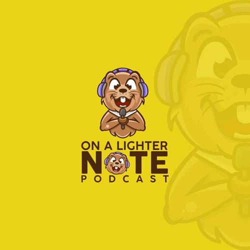 Cub logo with the title 'ON A LIGHTER NOTE PODCAST LOGO CONCEPT'