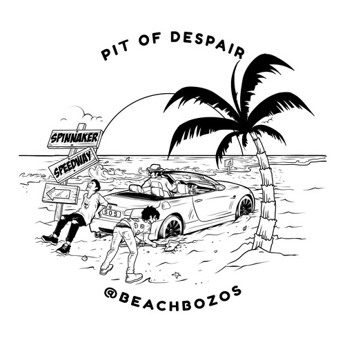 Artwork logo with the title 'BEACHBOZOS'