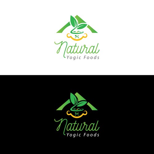 Natural product logo with the title 'Yogic Food Logo Idea'