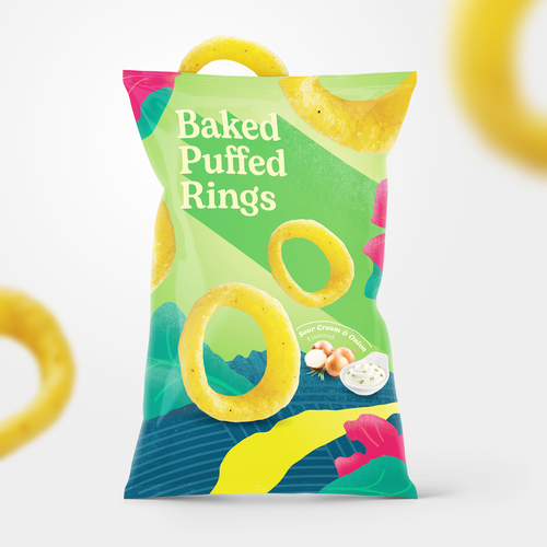 Chips packaging with the title 'Onion Chips Packaging'