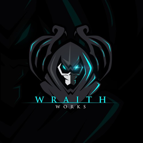 Spooky logo with the title 'Scary Logo for new and innovative firearm brand Wraith Works'