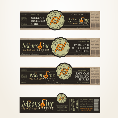 Moonshine design with the title 'bottle lable'