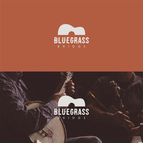 Rust design with the title 'Bluegrass Bridge logo'