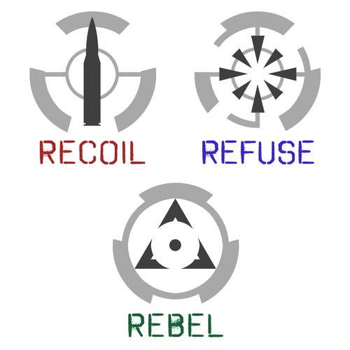 Bullet design with the title 'Tactical inspired icons for book series'