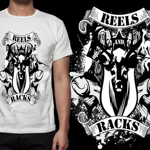 Deer t-shirt with the title 'Creative T-Shirt Design for Reels N Racks or Reels and Racks '