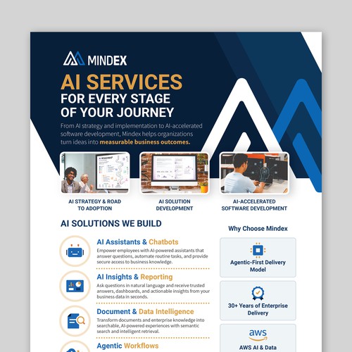 Design with the title 'A one page flyer for a technology company'