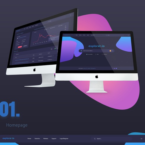 Statistics design with the title 'Explorer.io '