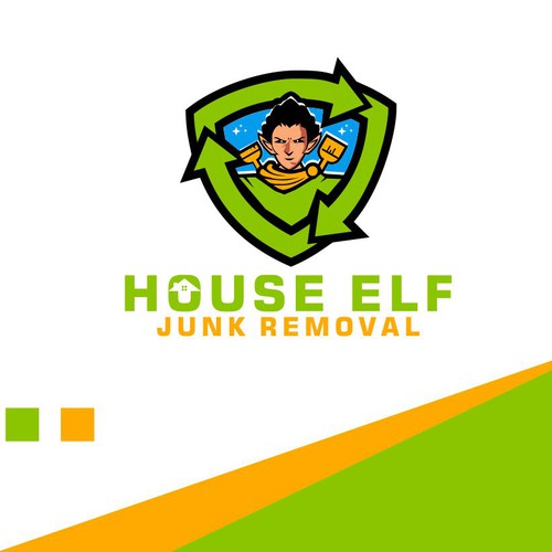 Elf design with the title 'house elf junk removal'