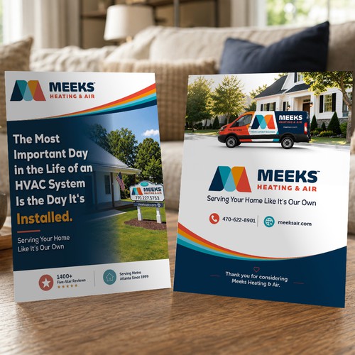 HVAC design with the title 'Modern HVAC company brochure & sales booklet design'