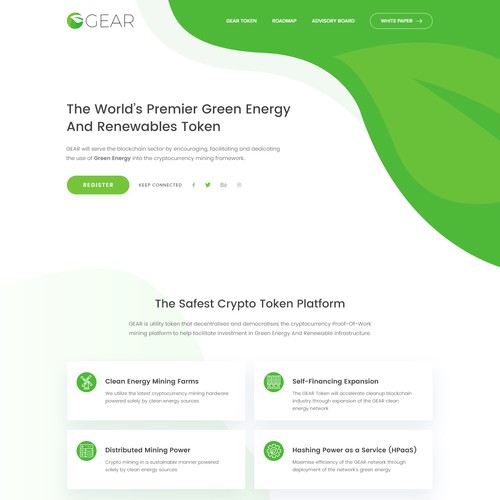 Green energy design with the title 'Green Energy Crypto Platform'
