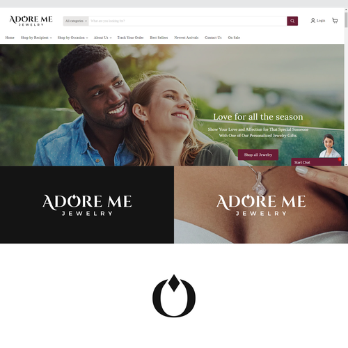 Jewel design with the title 'Logo Adore Me Jewelry'