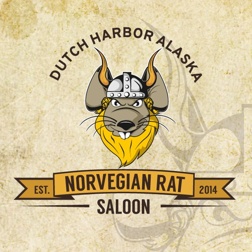 Viking ship logo with the title 'Norwegian Rat Saloon'