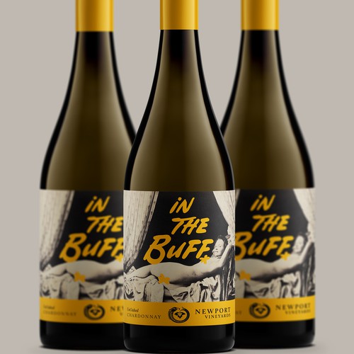 Wine bottle design with the title 'Unoaked Chardonnay'