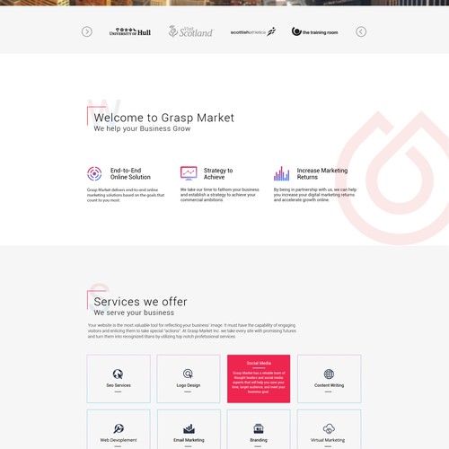 Visual design with the title 'Powerful Attractive Website for Digital Media Company'