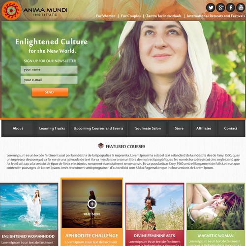 Meditation website with the title 'Brilliant Designer Needed for World Soul Website - Anima Mundi!'