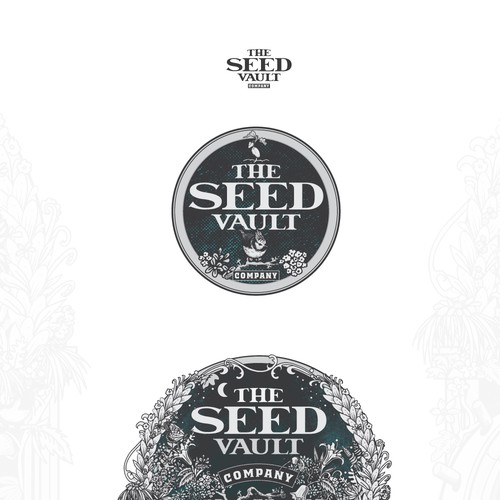 Gray design with the title 'The seed Vault Company'