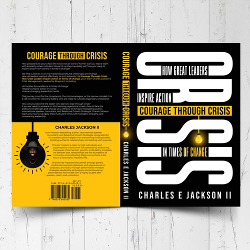 Inspirational book cover with the title 'Courage Through Crisis: How Great Leaders Inspire Action in Times of Change'