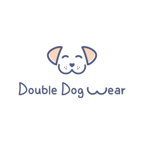 Puppy logo with the title 'Clean Line Logo for Double Dog Wear'