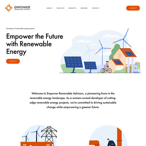 Gas design with the title 'Modern website for the  Renewable Energy company'