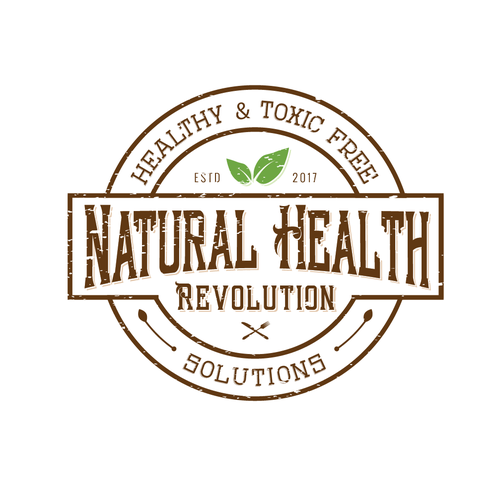 Organic food logo with the title 'Vintage Logo for a rich and clean brand of healthy and organic wellness product'