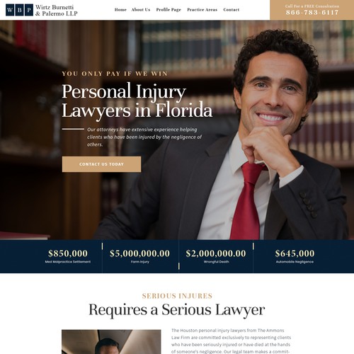 Law office design with the title 'Web Design for Law Firm'