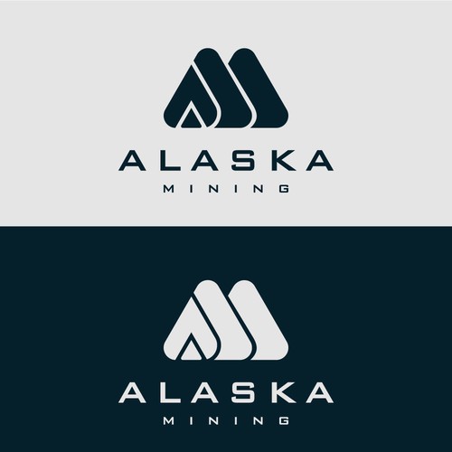Mining logo with the title 'Monogram logo from Alaska Minig Contest'