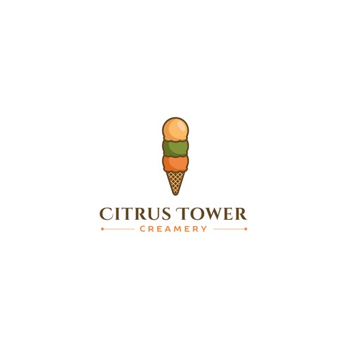 Ice cream shop design with the title 'ice cream tower shop logo'