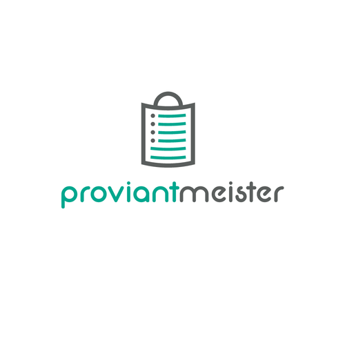 Shop logo with the title 'Shopping bag with list'