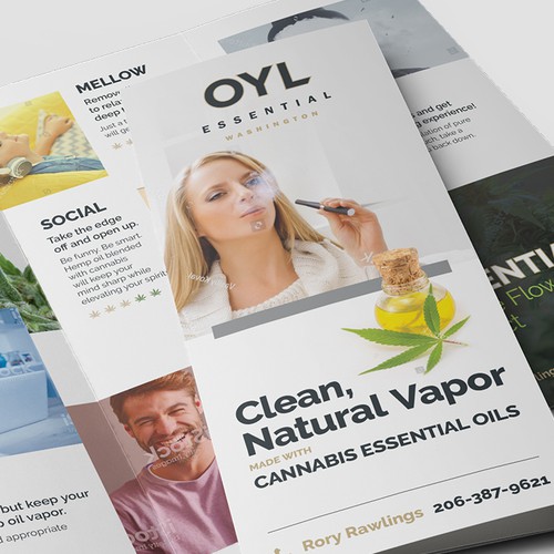 Tri-fold design with the title 'OYL Essential Trifold'