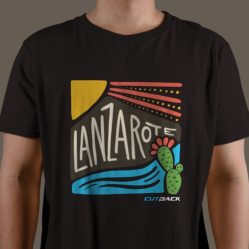 Sun t-shirt with the title 'Lanzarote'