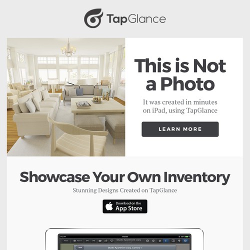 Mail design with the title 'Email Design for an APP'