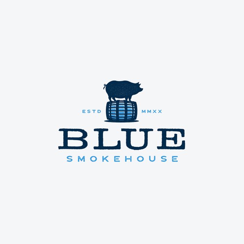 Barbecue design with the title 'Blue Smokehouse'