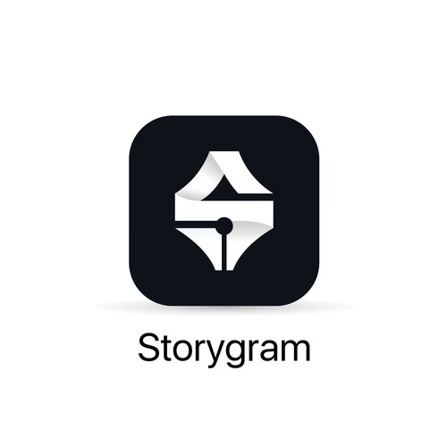 Writing design with the title 'Clean and meaningfull icon design for storygram'