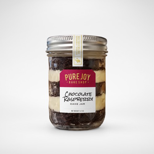 Cake packaging with the title 'Pure Joy Bakeshop Packaging'