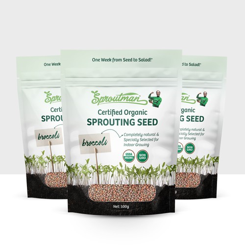 Fresh packaging with the title 'Organic Sprouting Seed '