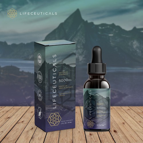 Hemp packaging with the title 'Lifeceuticals / 1 to 1 Project'