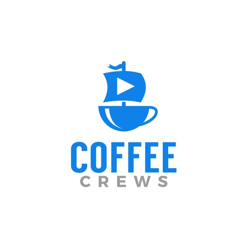 Boat logo with the title 'Coffee Crews'