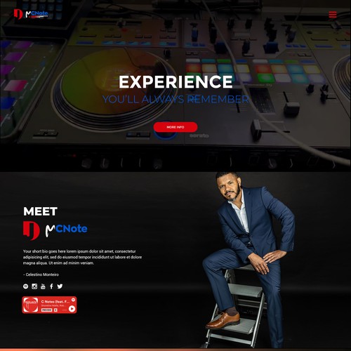 Coding website with the title 'Dj M.C-Note webdesign & Wix development'