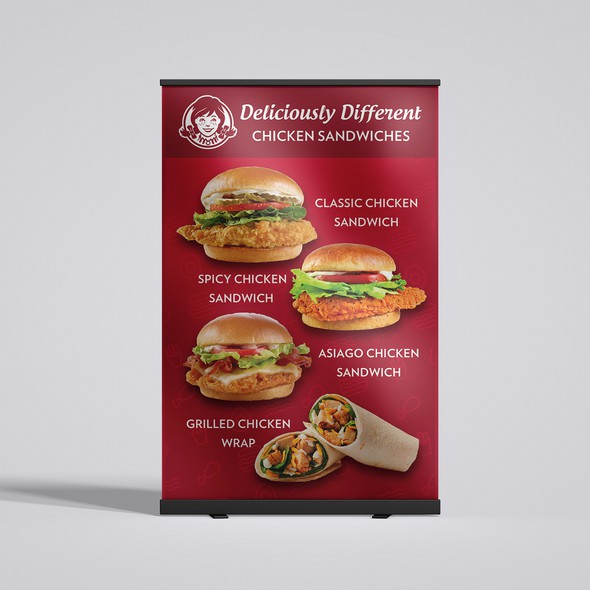 Sandwich design with the title 'Vinyl Window Sticker for Wendy's Restaurant.'