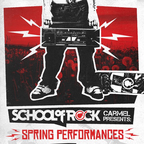 Concert design with the title ' School of Rock Spring Concert Poster'