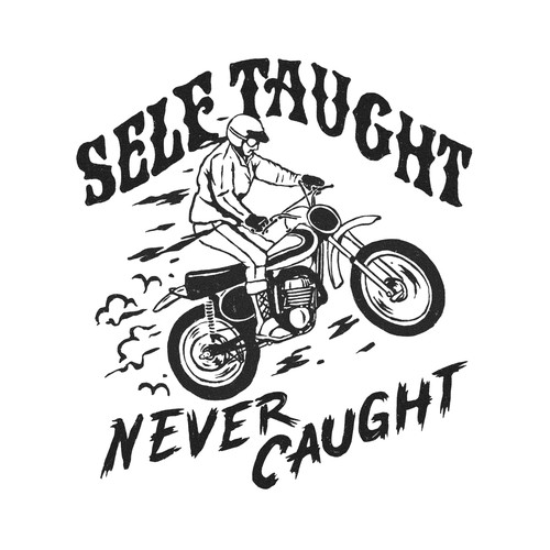 Vintage t-shirt with the title 'self taught never caught'