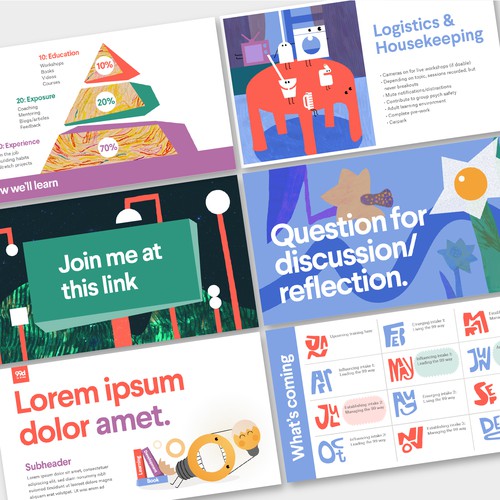 Document design with the title '99Designs Learning Master Document Template '