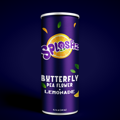 Lemonade label with the title 'The butterfly pea water go global.'