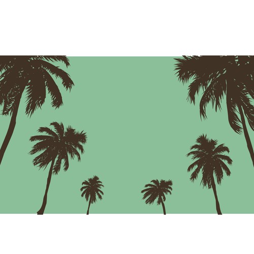 70s design with the title 'Palm themed recycled rug'