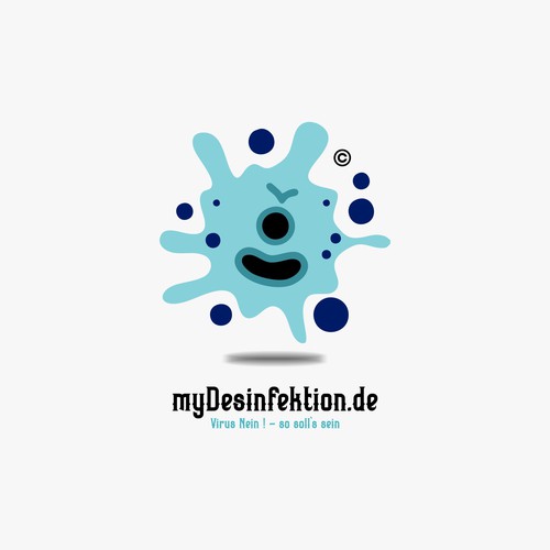 Bacteria logo with the title 'Funny logo concept for myDesinfektion.de'