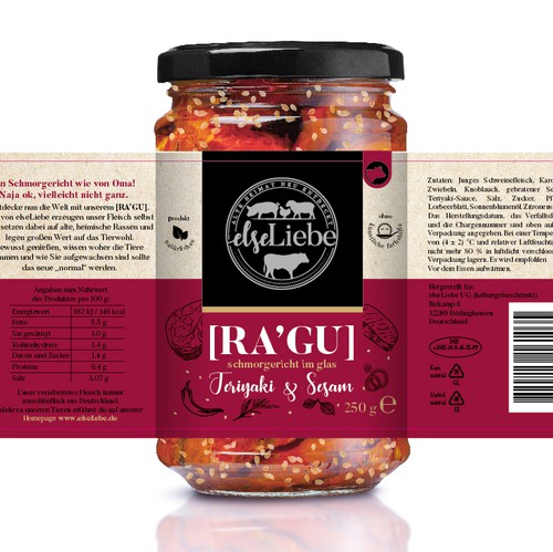 Beef packaging with the title 'Lable design'