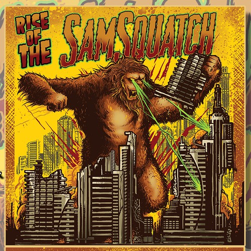 Band design with the title 'Create a monster movie poster for Samsquatch's next CD album artwork'