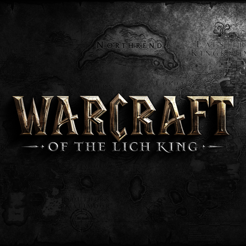 Game logo with the title 'Logo design for Warcraft Of The Lich King'