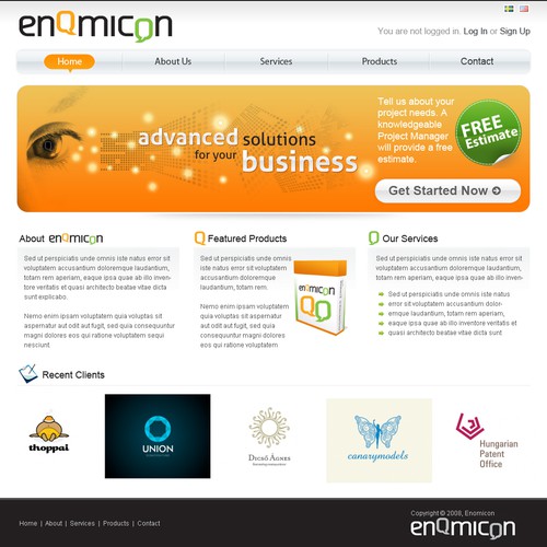 Internet website with the title 'Software company'